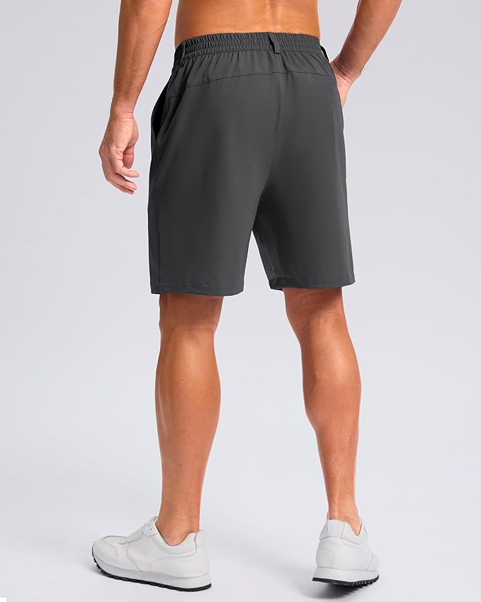 Pudolla Men's Casual Shorts 7"/9"/5" Lightweight Golf Shorts with 3 Pockets Stretch Quick Dry Comfy Work Shorts