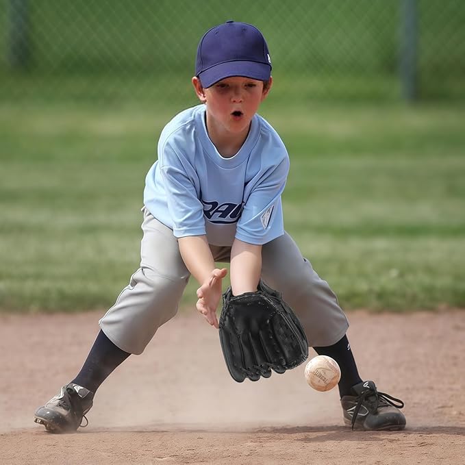Baseball Glove + Ball Sets, Softball Glove, Baseball Mitt, 10.5''-12.5'' for Youth/Adult Training and Beginner Play, Synthetic Leather Softball Mitt