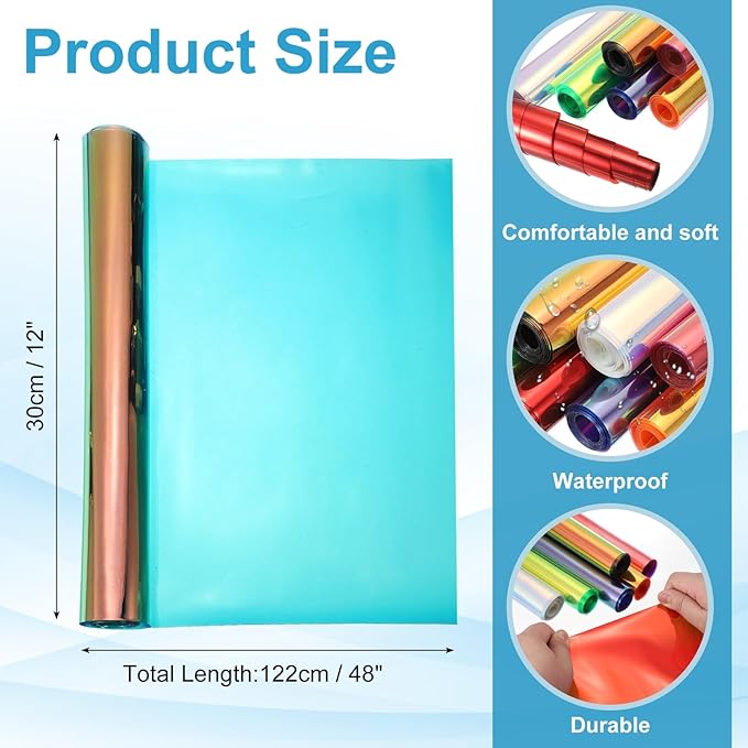 MECCANIXITY Holographic Clear PVC Vinyl Film Holographic PVC Fabric Waterproof - Image 2