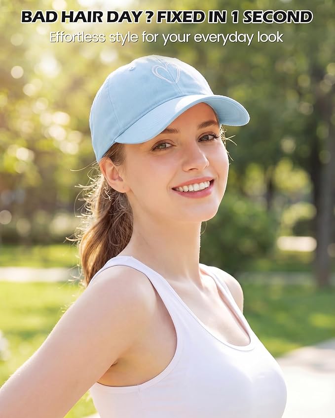 American Trends Womens Baseball Caps Cute Heart Dad Hat, Adjustable Cotton Unisex Cap for Workout, Golf & Everyday Wear