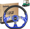 10L0L Golf Cart Steering Wheel, Universal Design Fit for Yamaha, EZGO RXV & TXT, Club Car DS, Club Car Precedent Tempo, Most Golf Cart(Blue)