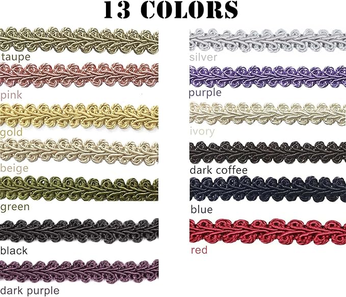 BEL AVENIR Braid Trim 1/2 inch 13.6 Yards French Gimp Basic Sewing Polyester - Image 5