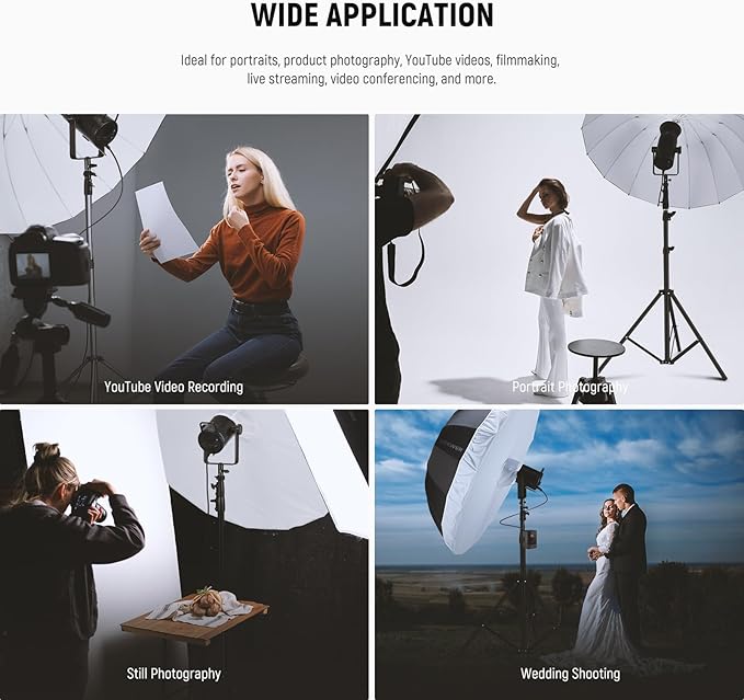 NEEWER 51"/130cm Parabolic Reflective Umbrella Photography - Image 8