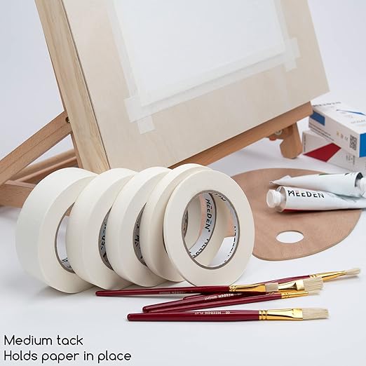 MEEDEN 5 Packs White Artist Tape, 0.2" 0.5" 0.75" 1.0" 1.4" x 60 Yard, - Image 7
