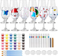 WJXCYGG 6 Sets Paint Your Own Wine Glass Set 6 Wine Glass 36 Glass Painting by Unknown