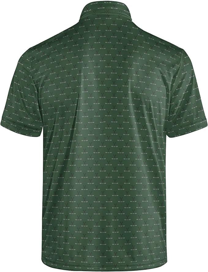 Golf Polo Shirts for Men Funny Print Short Sleeve Golf Shirts Performance Golf Polos