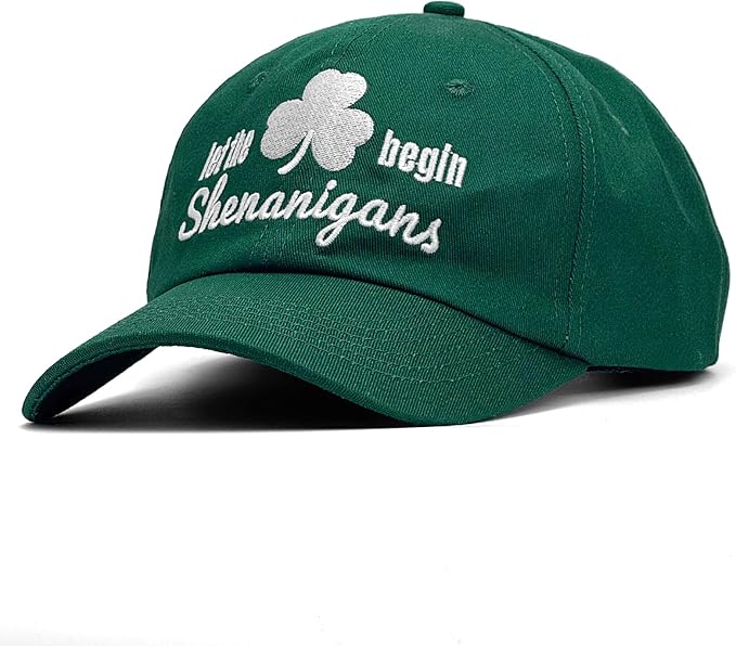 St Patricks Day hat Green Baseball Cap Shamrock Embroidered for man Women Funny
