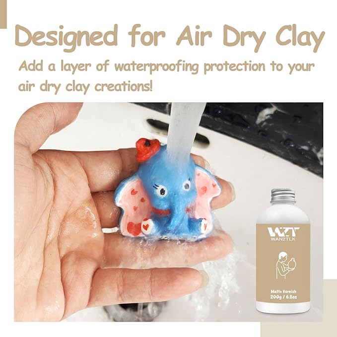 200ml Air Dry Clay Glaze, Waterproof and Scratch Resistant, Design - Image 6