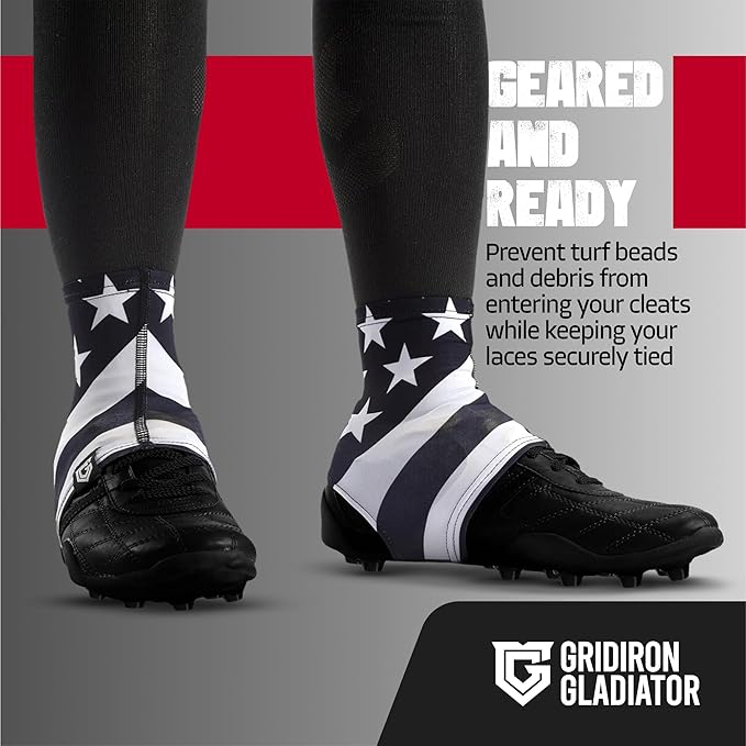 Gridiron Gladiator Football Spats - Spat Cleat Covers for Youth or Adult - Cover Cleats for Baseball Soccer Football - Shoe Sleeves - Sports Gear - Green - Medium