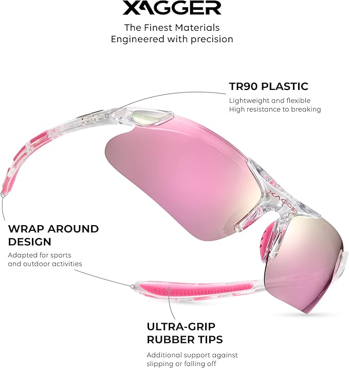 Xagger Kids Youth Polarized Sports Sunglasses for Boys Girls Baseball Softball Glasses TR90 Frame
