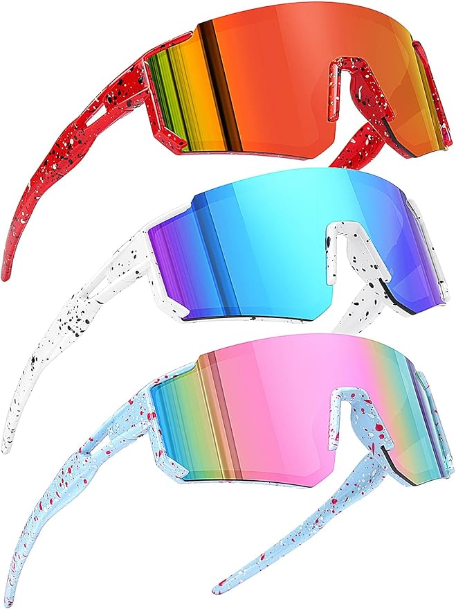 SEKKAF Youth Baseball Sunglasses Kids Sports Sunglasses for Boys Girls Softball Cycling Glasses UV400 Protection