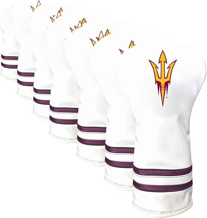 Team Golf NCAA White Vintage Driver Golf Club Headcover, Form Fitting Design, Retro Design