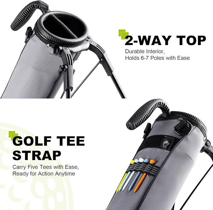 UNIHIMAL Golf Lightweight Stand Carry Bag– Easy to Carry and Durable Pitch n Putt Golf Bag for The Driving Range, Par 3 and Executive Courses–31.5 inches Tall