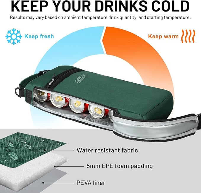 MIER Golf Bag Cooler Insulated Soft Cooler Bag Golf Accessories for Men 9 Cans Portable Beer Cooler Sleeve for Picnic Beach Outdoor Activities