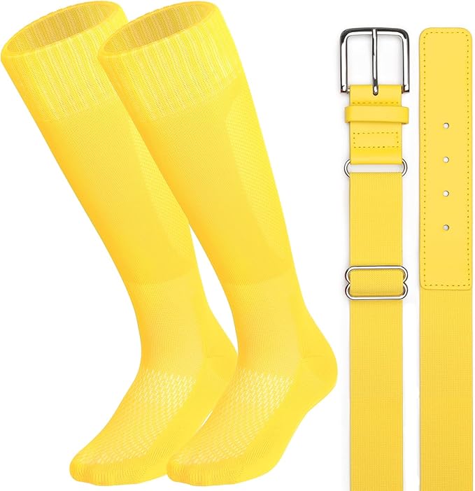 Baseball Socks and Belt Combo for Youth Adult Softball Sock Belt for Boys and Girls