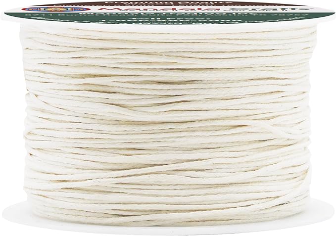 Mandala Crafts 0.5mm 109 Yards Ivory Cotton Waxed Cord by MandalaCrafts