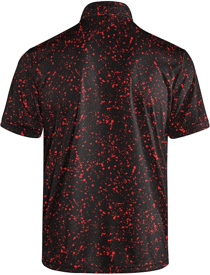 Golf Polo Shirts for Men Funny Print Short Sleeve Golf Shirts Performance Golf Polos