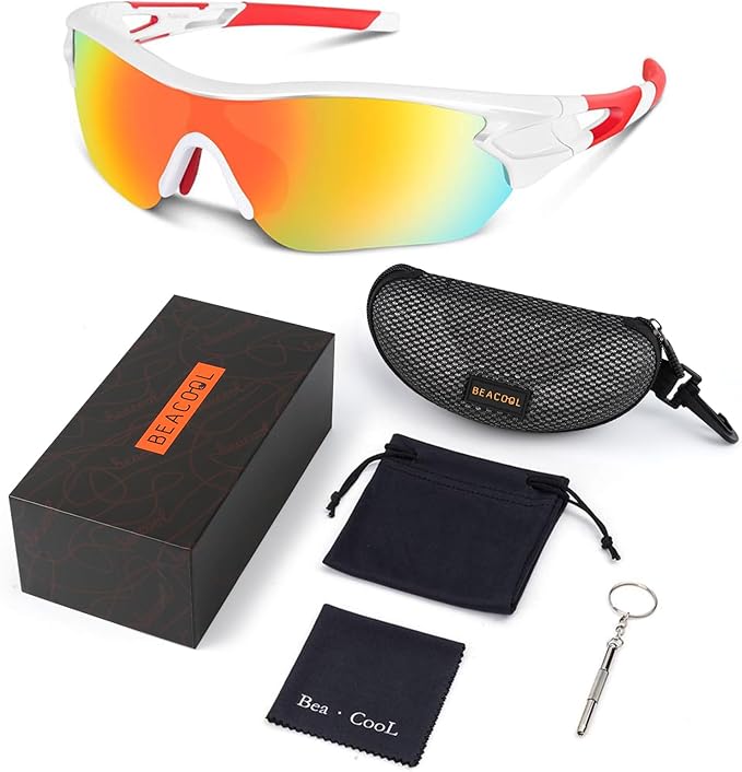 BEACOOL Polarized Sports Sunglasses for Men Women Youth Baseball Cycling Running Driving Fishing Golf Motorcycle TAC Glasses