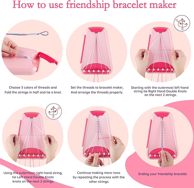 Friendship Bracelet Making Kit for Girls, Arts and Crafts Bracelets String - Image 3