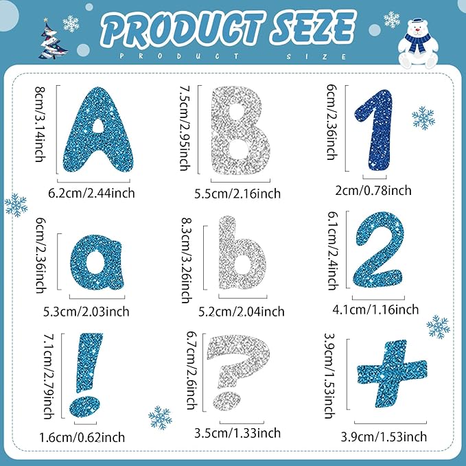 221 Pcs Classroom Bulletin Board Letters Colorful Alphabet Cutouts Number and - Image 3