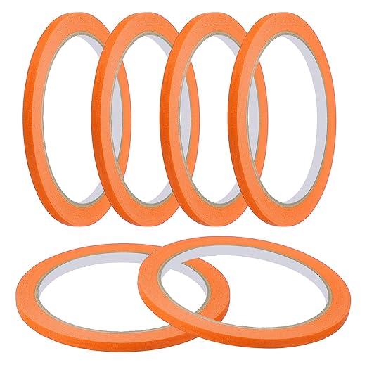 MECCANIXITY Masking Tape 0.2 Inch x 21 Yard Painter's Tape Orange Paint Tapes by MECCANIXITY