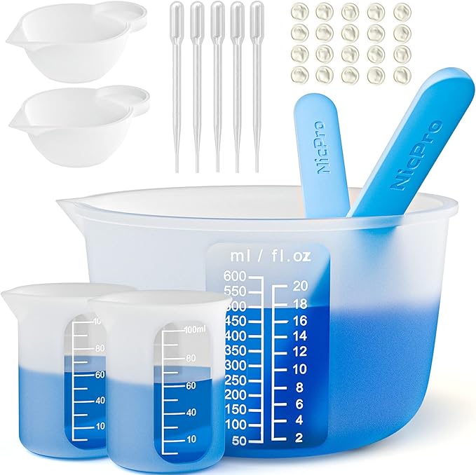 Large Silicone Resin Measuring Cups Tool Kit by Nicpro