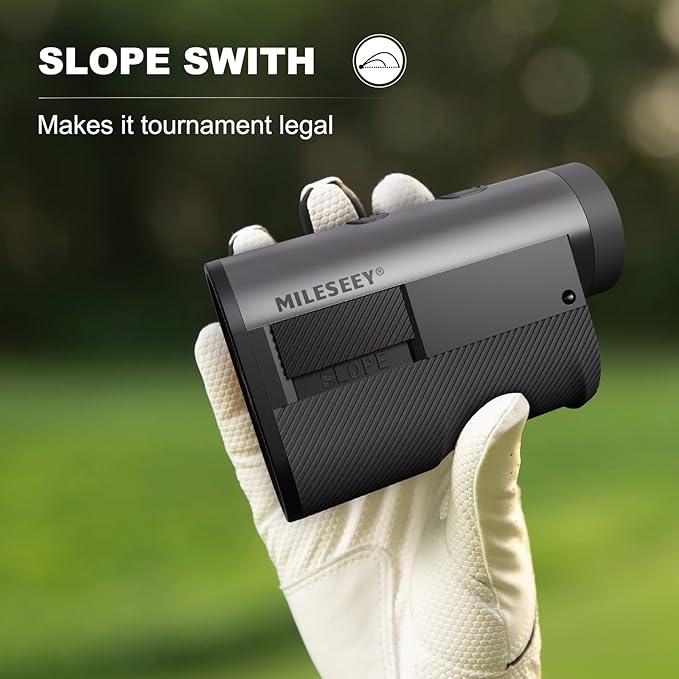 Mileseey GPF12 Golf Rangefinder with Slope - 1100 Yards Laser Range Finder with 7.5° Wide View, Golf Scope Distance Finder 6X Magnification 0.1s Flag Pole Locking Vibration USB C Rechargeable