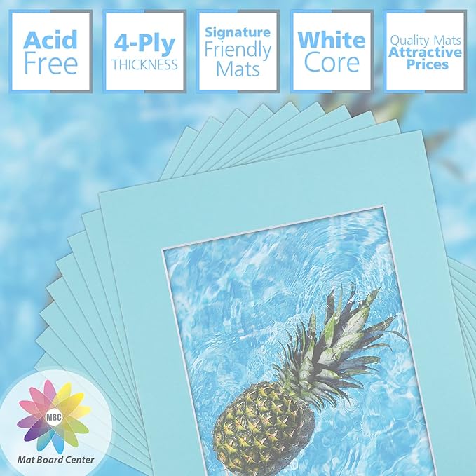 Mat Board Center, 11x14 for 8x10 Deep Blue Color Mats - Image 3