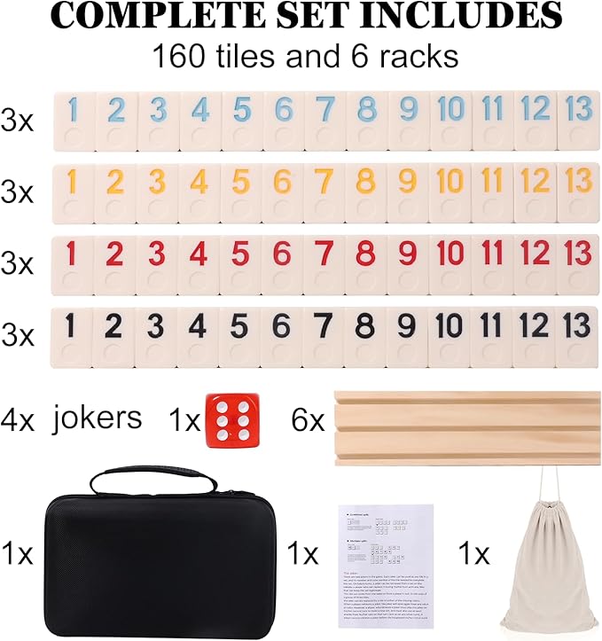 Upgraded 2-6 Players Rummy Cube Board Game Set - Image 5