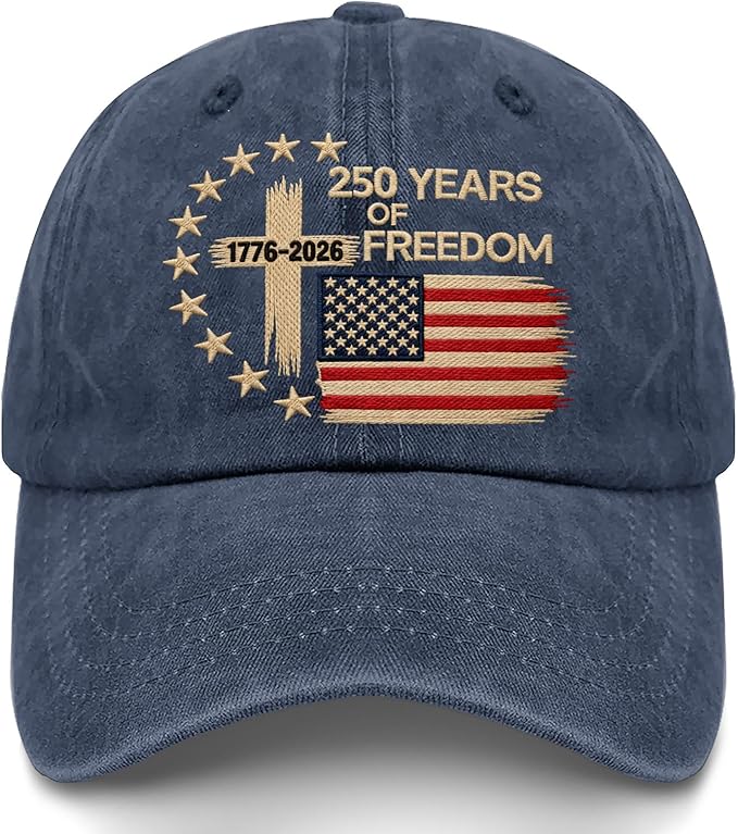 US 250 Years Freedoms 1776-2026 250th Birthday Embroidered Hats Garde Cap for Him