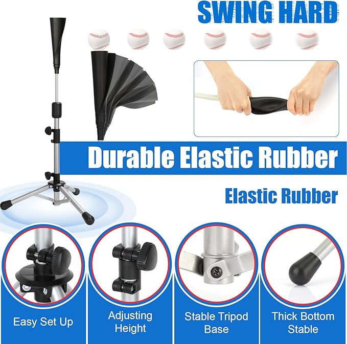 Storgem Baseball and Softball Tee,Batting Tee for Kids,Baseball Tees for Hitting,T Ball Training Stand,Easy Height Adjustment
