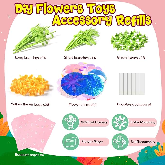 GPPNKC DIY Flower Bouquets Toys Accessories - Image 3