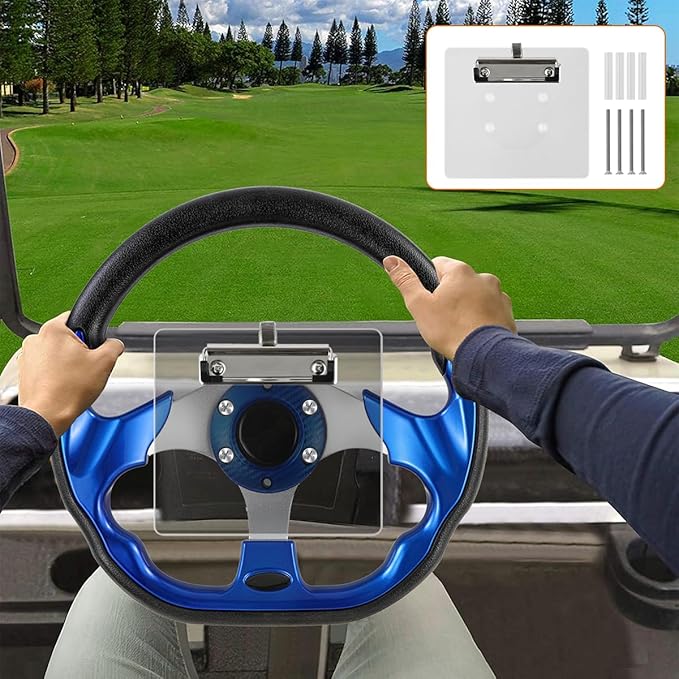 Golf Cart Scorecard with Pencil Holder Suitable for Almost All EZGO/Club Car/Yamaha Golf Carts Models with 5 or 6 Hole Golf Cart Steering Wheels