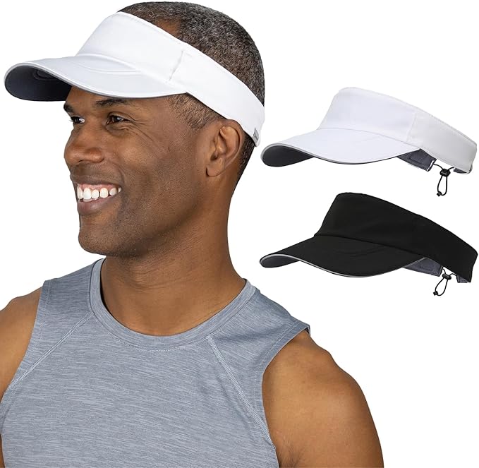 TrailHeads Sun Visor Hat for Men - Recycled Golf Visors for Men - Mens Running Visor for Tennis, Sports, Workouts