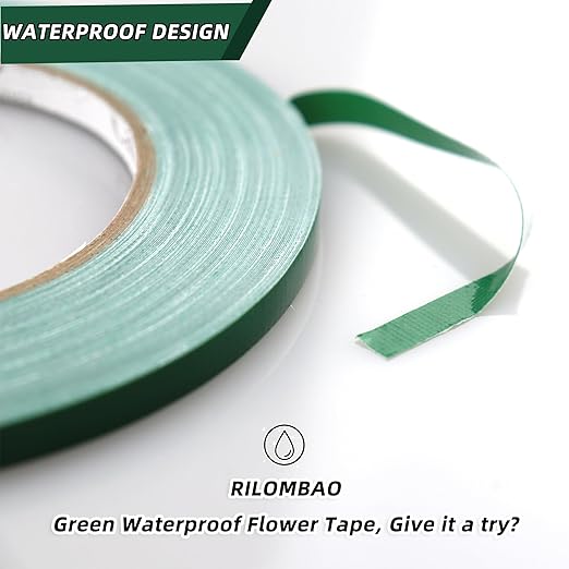 2 PCS Green Floral Tape, 0.25" Flower Stem Wrap Tapes, Waterproof Florist Tape - Image 5