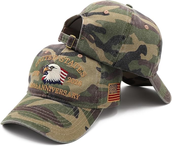 United States 250th Anniversary Hat, USA Baseball Cap 1776-2026 American Eagles Hat Patriotic Embroidered Hats for Men Women