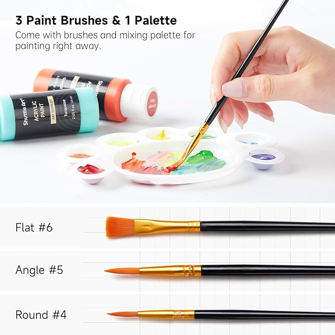 Shuttle Art Acrylic Paint, 25 Colors Acrylic Paint Set, 2oz/60ml Bottles - Image 8