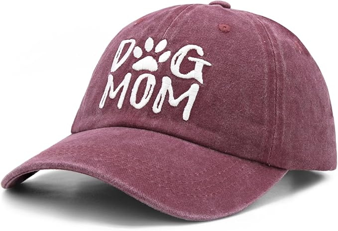 Waldeal Women's Embroidered Dog Mom Hat Adjustable Denim Baseball Cap
