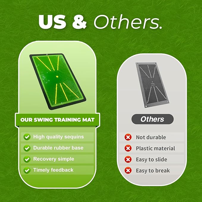 Golf Hitting Mat - 1-Second Detach System Golf Training Mat - Real Swing Path Feedback - Easy Clean & Store