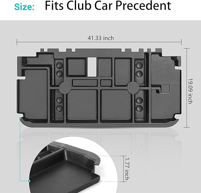 10L0L Golf Cart Under Seat Storage Tray Fits EZGO TXT, RXV, Club Car DS, Club Car Precedent, Yamaha G29, Electric Vehicle with Original Trojan Battery Underseat Organizer Container Holder Plate