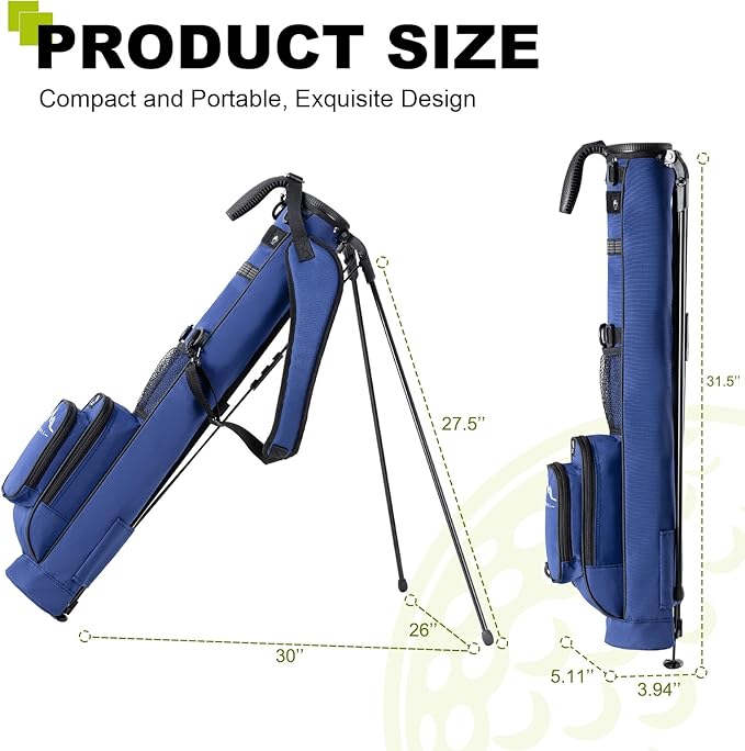 UNIHIMAL Golf Lightweight Stand Carry Bag– Easy to Carry and Durable Pitch n Putt Golf Bag for The Driving Range, Par 3 and Executive Courses–31.5 inches Tall
