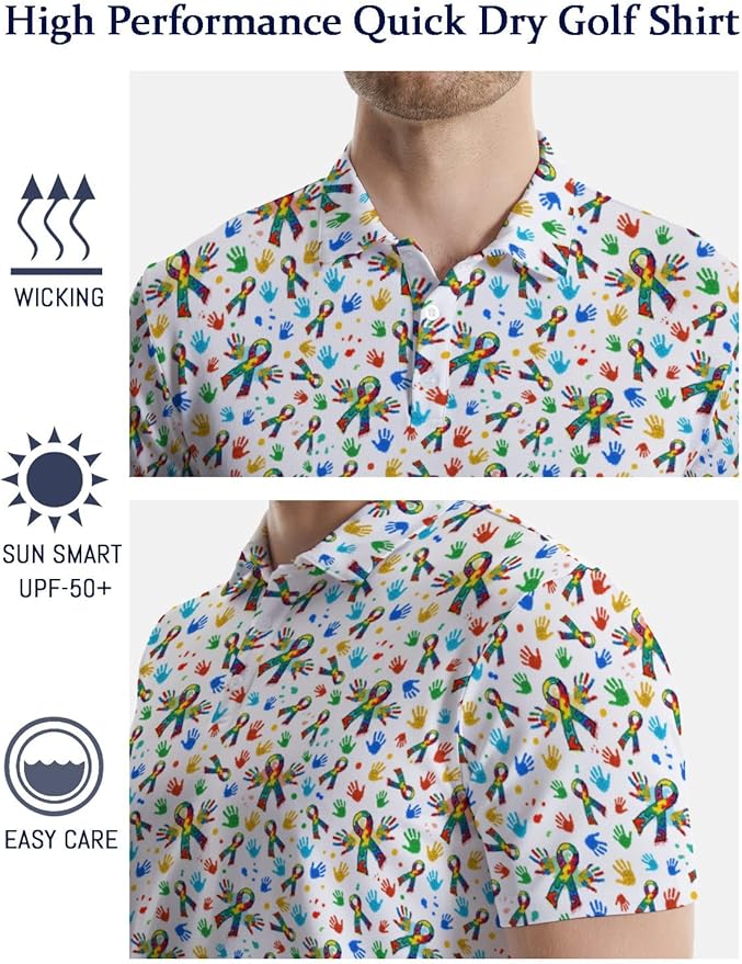 Mens Golf Shirts Golf Polo Shirts for Men Short Sleeve Polo Shirts Golf Gifts