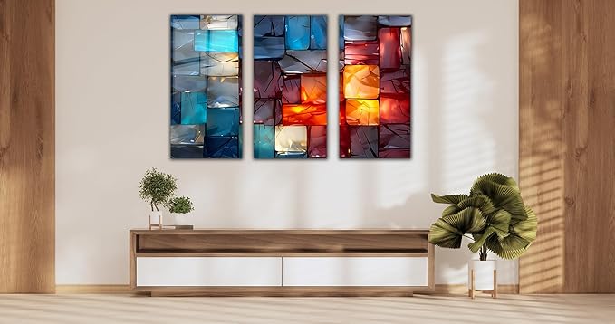 Magical Light Play and Stunning Colors Printed Tempered Glass Wall Art Painting - Image 5
