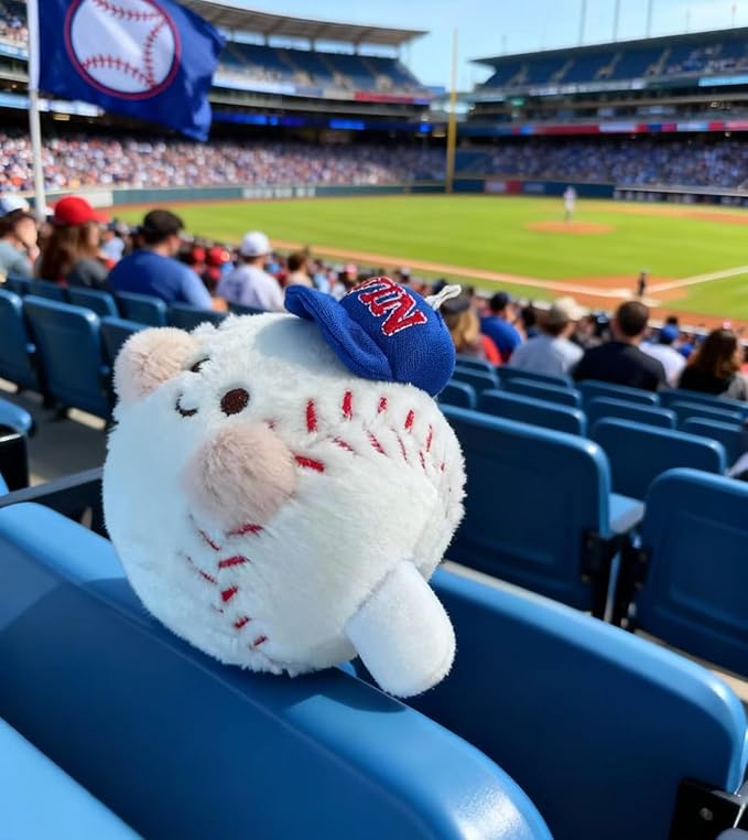 JEWSUN Cute Soft Baseball Stuffed Plush Keychain