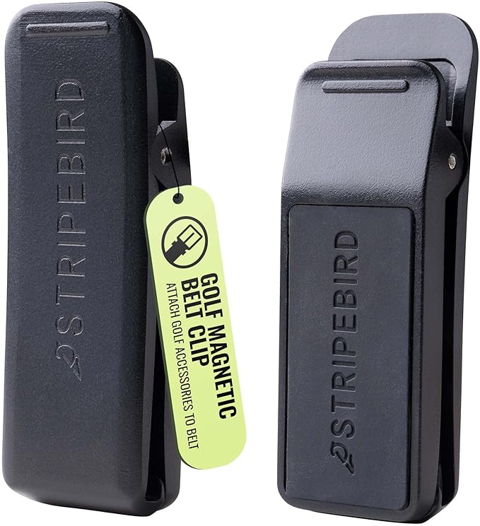 Stripebird - Golf Magnetic Belt Clip (Black) - Magnetic Clip for Attaching Accessories to Belt - Ultra-Strength Neodymium Magnet - Easily Access Accessories