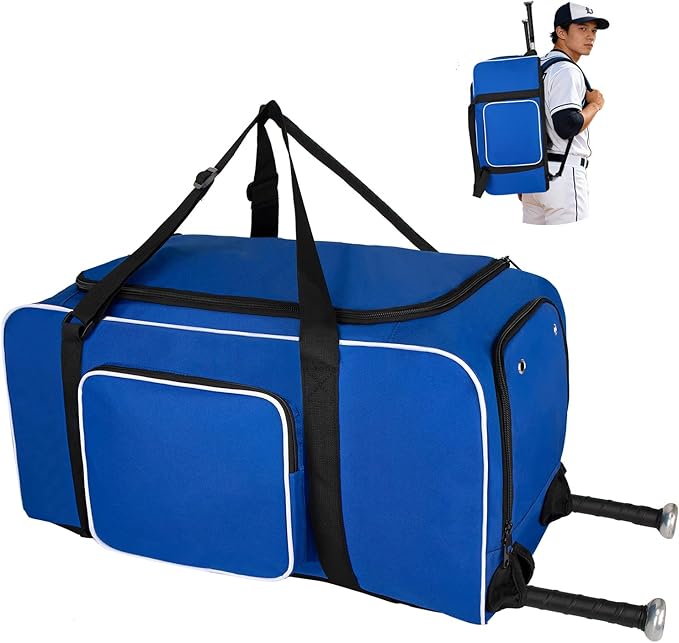 LARIPOP Baseball Bag Softball Duffel Bag for Youth Adult, 70L Sports Gear Bag with Bat Sleeves & Shoe Compartment