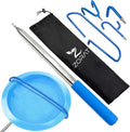 ZORAT 4-in-1 Disc Golf Retriever Pole, 16ft Telescopic Retriever Pole with 4 Hooks, Durable Rubber Handle & Carry Bag Disc Golf Retriever Disc Retriever to Retrieve Discs from Water, Trees & Bushes