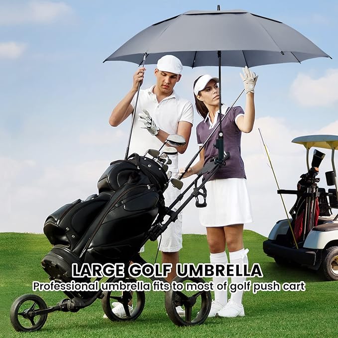 ZOMAKE Golf Umbrella Windproof, Extra Large Oversized Heavy Duty Double Canopy for Rain, Sports Games & Push Cart(51/54/62/68/72Inch)