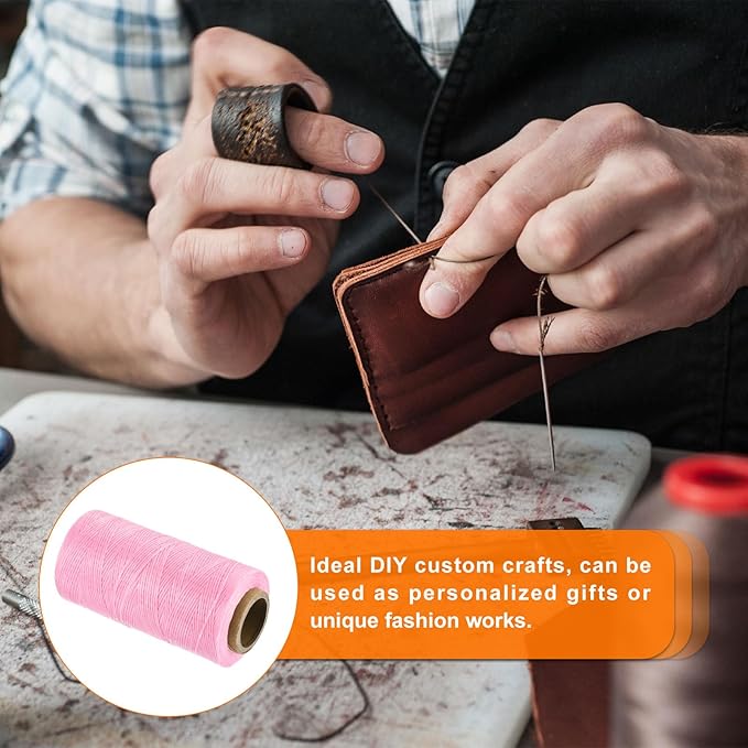 MECCANIXITY Waxed Thread, 197 Yard 1mm 210D Flat Wax Thread Polyester Waxed - Image 6