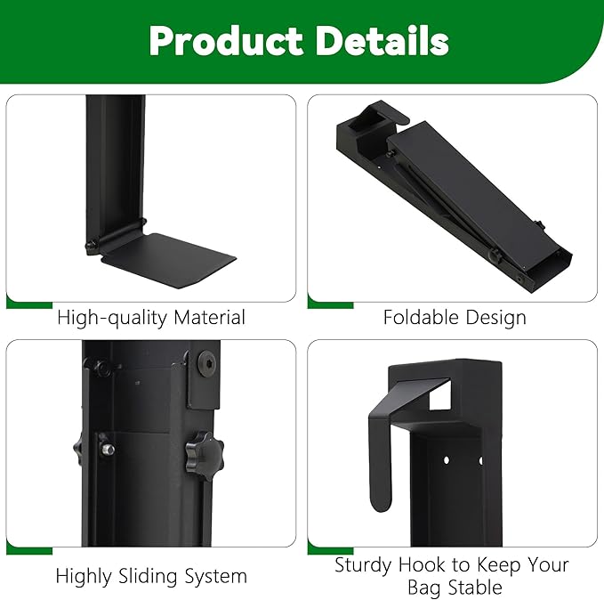 tonchean Wall Mount Golf Bag Storage Stand Stretchable Golf Bag Holder for Wall Foldable Golf Storage Organizer for Golfing Clubs, Home, Basement, Adjustable Range 33.4–42.5 Inch